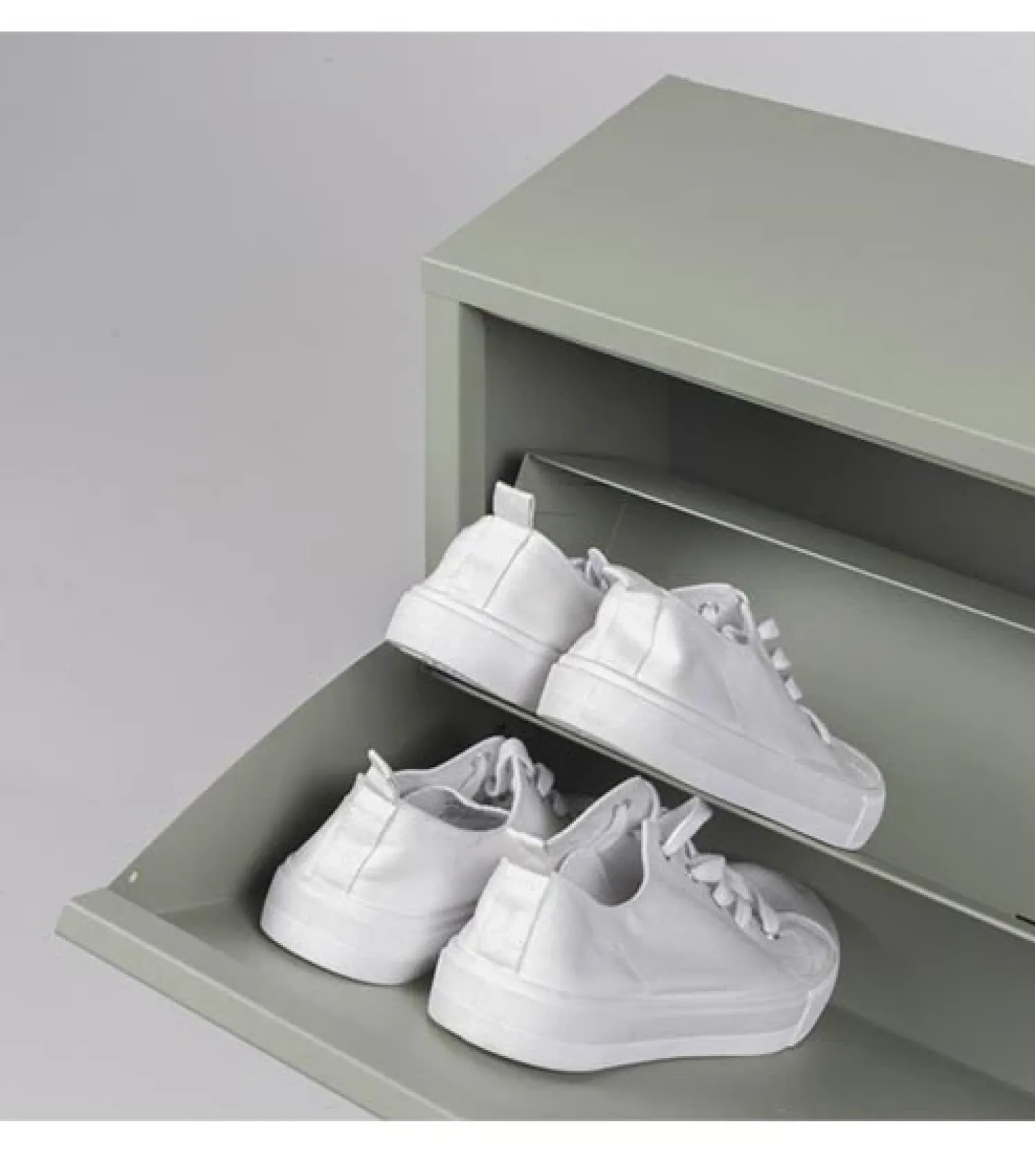 Redin Design Schoenenkasten|Schoenenkasten|Schoenenkast industrieel Pippen (2 lades) – Groen metaal