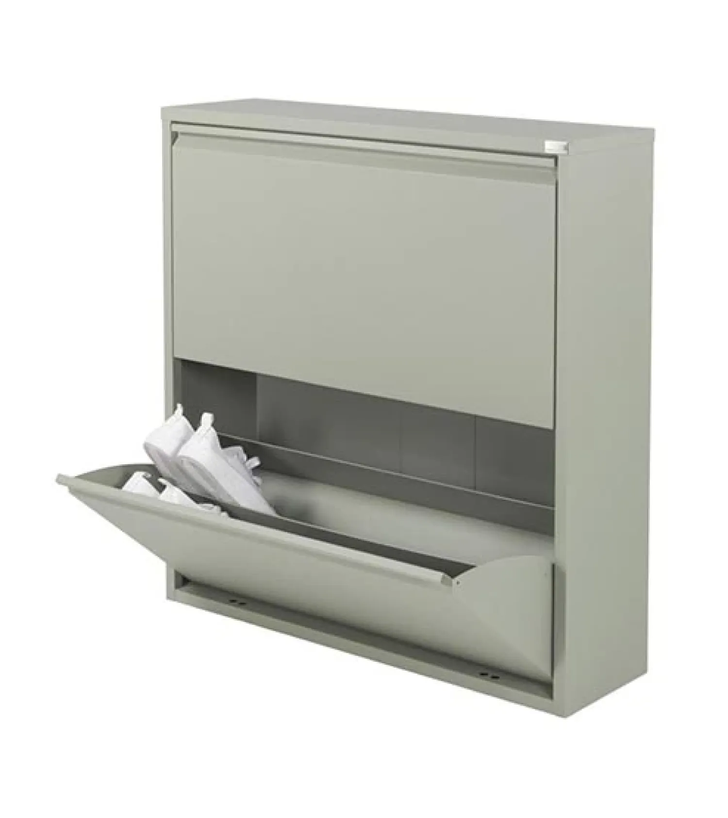 Redin Design Schoenenkasten|Schoenenkasten|Schoenenkast industrieel Pippen (2 lades) – Groen metaal