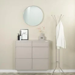 Redin Design Schoenenkasten|Schoenenkasten|Schoenenkast industrieel Pippen (6 lades) - Taupe metaal