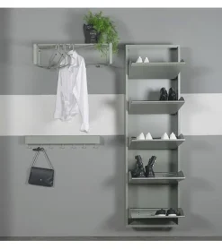Redin Design Schoenenkasten|Schoenenkasten|Schoenenkast industrieel Pippen (5 lades) – Groen metaal
