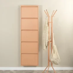 Redin Design Schoenenkasten|Schoenenkasten|Schoenenkast industrieel Pippen (5 lades) – Terracotta metaal