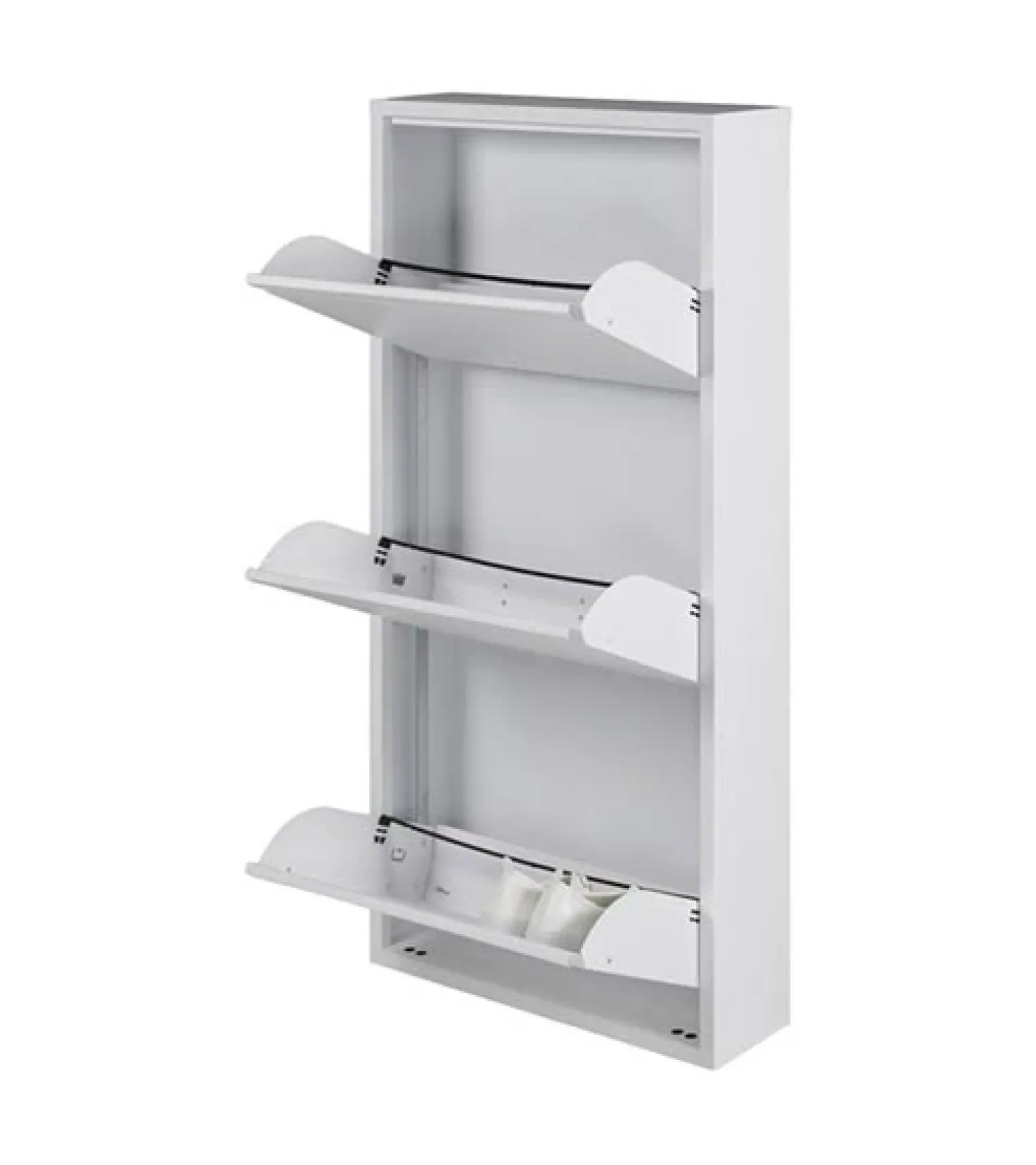 Redin Design Schoenenkasten|Schoenenkasten|Schoenenkast industrieel Pippen (3 lades) – Wit metaal