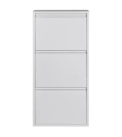 Redin Design Schoenenkasten|Schoenenkasten|Schoenenkast industrieel Pippen (3 lades) – Wit metaal