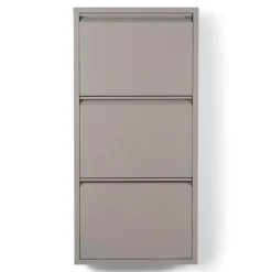 Redin Design Schoenenkasten|Schoenenkasten|Schoenenkast industrieel Pippen (3 lades) – Taupe metaal