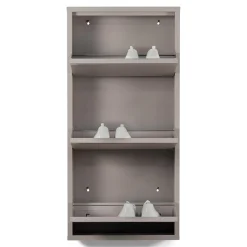 Redin Design Schoenenkasten|Schoenenkasten|Schoenenkast industrieel Pippen (3 lades) – Taupe metaal