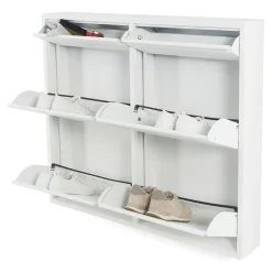 Redin Design Schoenenkasten|Schoenenkasten|Schoenenkast industrieel Pippen (6 lades) - Wit metaal
