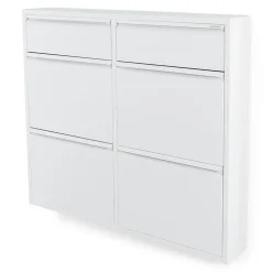 Redin Design Schoenenkasten|Schoenenkasten|Schoenenkast industrieel Pippen (6 lades) - Wit metaal