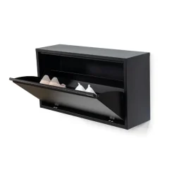 Redin Design Schoenenkasten|Schoenenkasten|Schoenenkast industrieel Pippen XL (1 lade) - zwart metaal