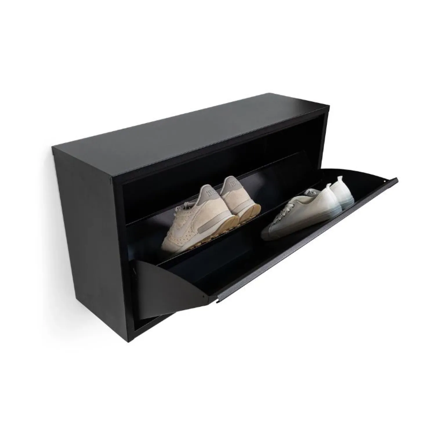 Redin Design Schoenenkasten|Schoenenkasten|Schoenenkast industrieel Pippen XL (1 lade) - zwart metaal