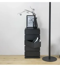 Redin Design Schoenenkasten|Ladenkasten|Schoenenkast industrieel Rodman (5 lades) – Zwart metaal