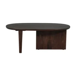 WOOOD Salontafels|Seam Salontafel ovaal Mangohout Donkerbruin 110cm
