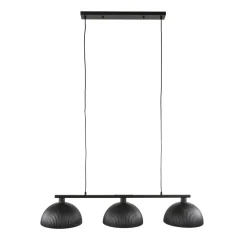 Kalfort Hanglampen|Sean 3-lichts Hanglamp ribbel goud/zwart