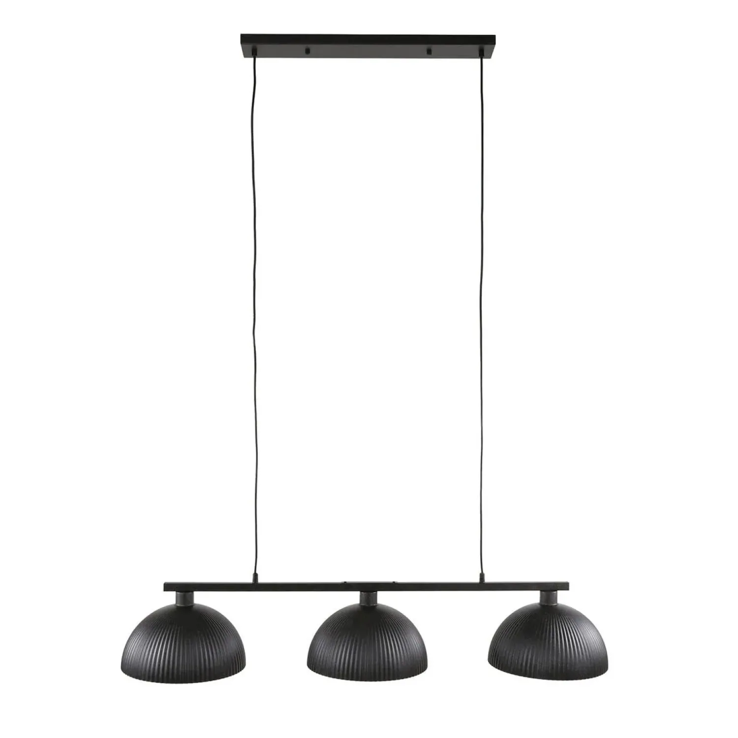 Kalfort Hanglampen|Sean 3-lichts Hanglamp ribbel goud/zwart