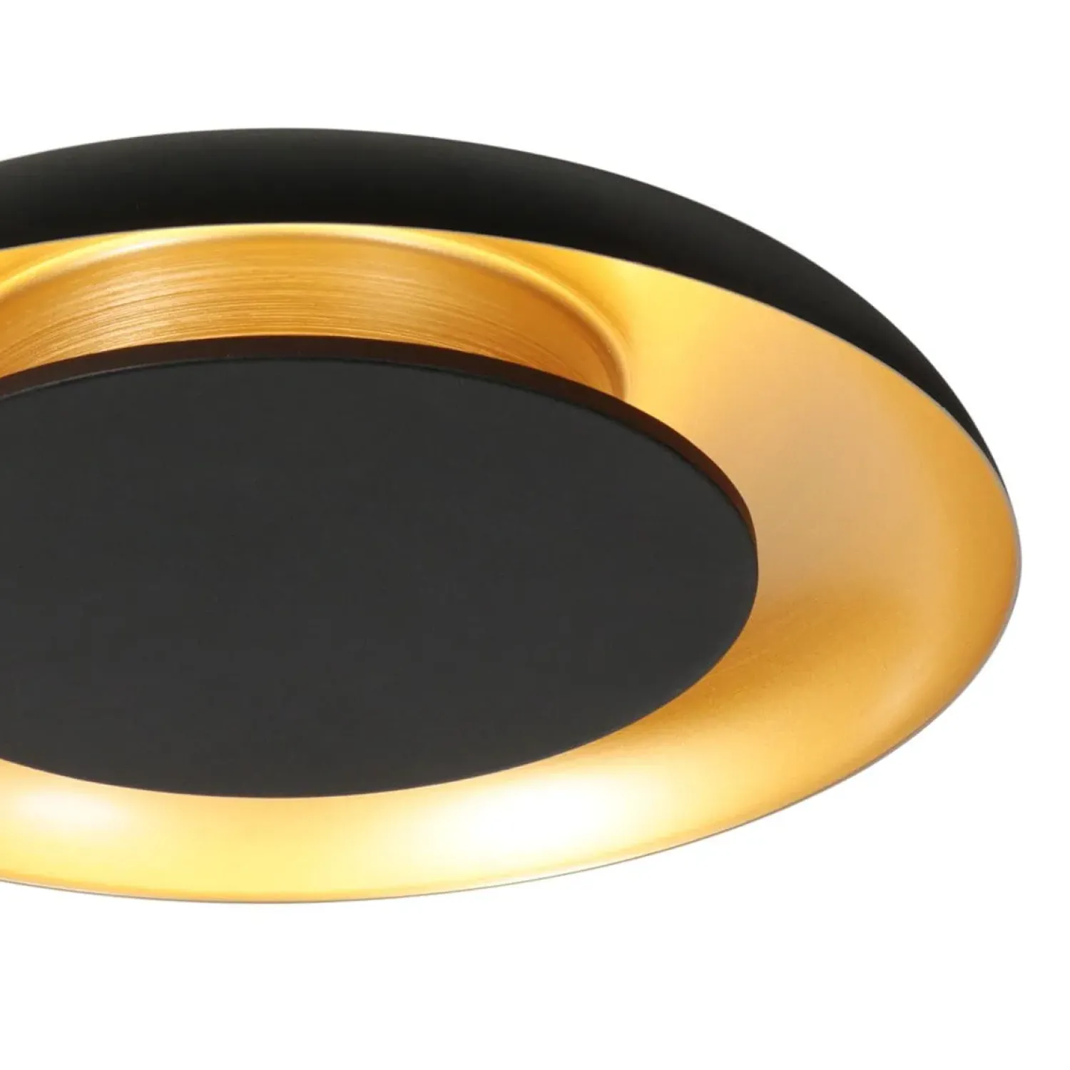 Steinmex Plafondlampen|Sean 2-lichts Plafondlamp Zwart|Goud Metaal