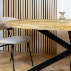 Furndea Eettafels|Senna eettafel industrieel ovaal mangohout 210cm