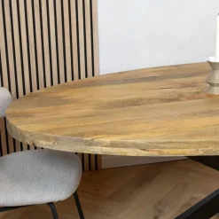 Furndea Eettafels|Senna eettafel industrieel ovaal mangohout 210cm