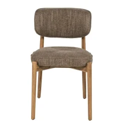 Eleonora Eetkamerstoelen|Serene Rune Eetkamerstoel Bruin hout - Bruine stof