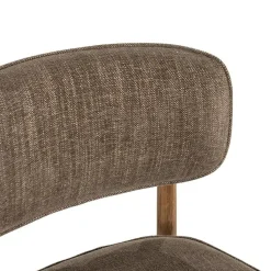 Eleonora Eetkamerstoelen|Serene Rune Eetkamerstoel Bruin hout - Bruine stof