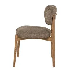 Eleonora Eetkamerstoelen|Serene Rune Eetkamerstoel Bruin hout - Bruine stof