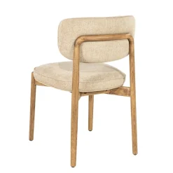 Eleonora Eetkamerstoelen|Serene Rune Eetkamerstoel Bruin hout - Taupe stof