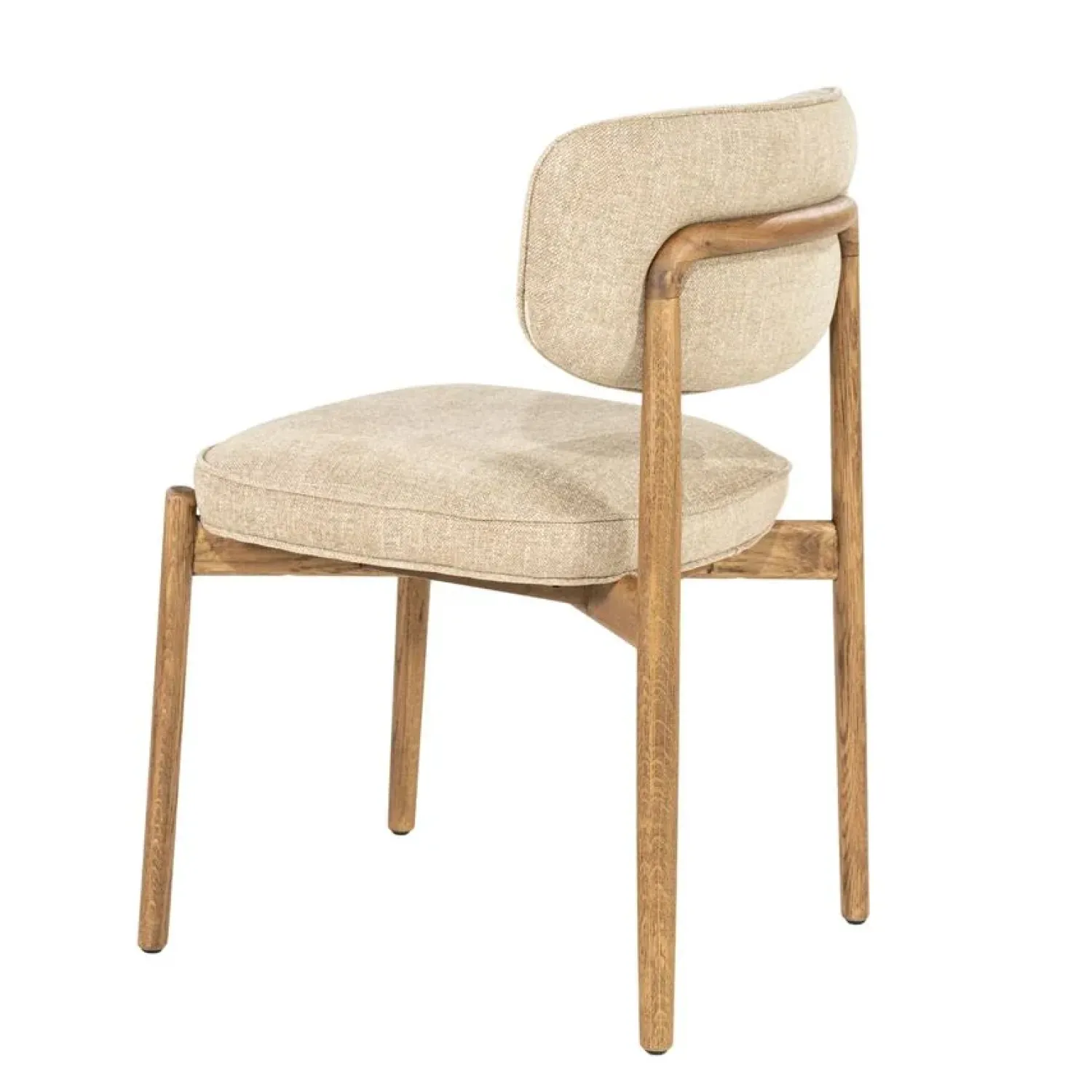 Eleonora Eetkamerstoelen|Serene Rune Eetkamerstoel Bruin hout - Taupe stof