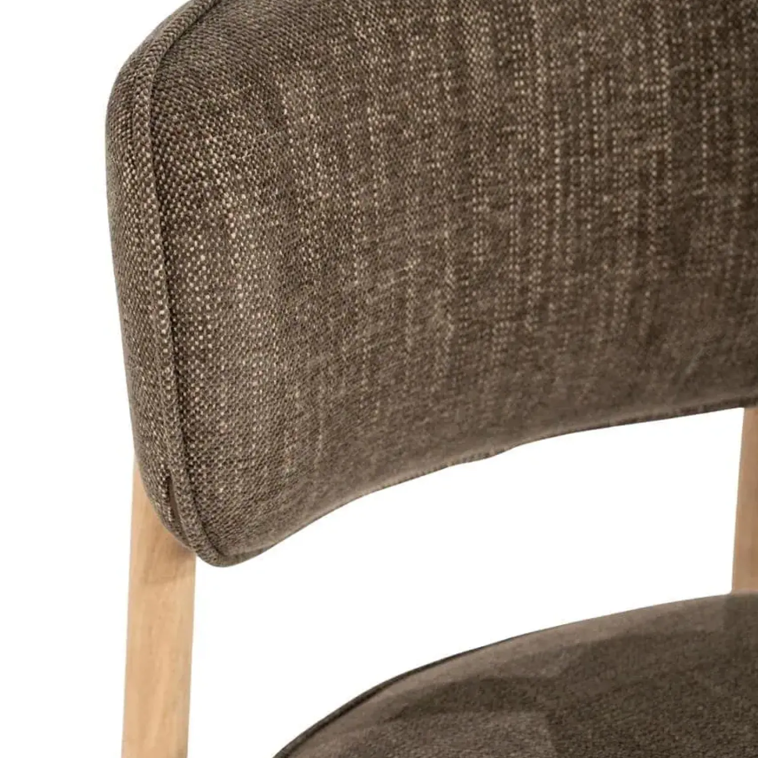 Eleonora Eetkamerstoelen|Serene Rune Eetkamerstoel Naturel hout - Bruine stof