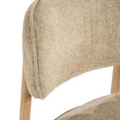 Eleonora Eetkamerstoelen|Serene Rune Eetkamerstoel Naturel hout - Taupe stof