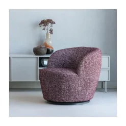 WOOOD Fauteuils|Serra Draaifauteuil Bordeauxrood Melange