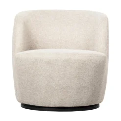 WOOOD Fauteuils|Serra Draaifauteuil Geweven Stof Off White