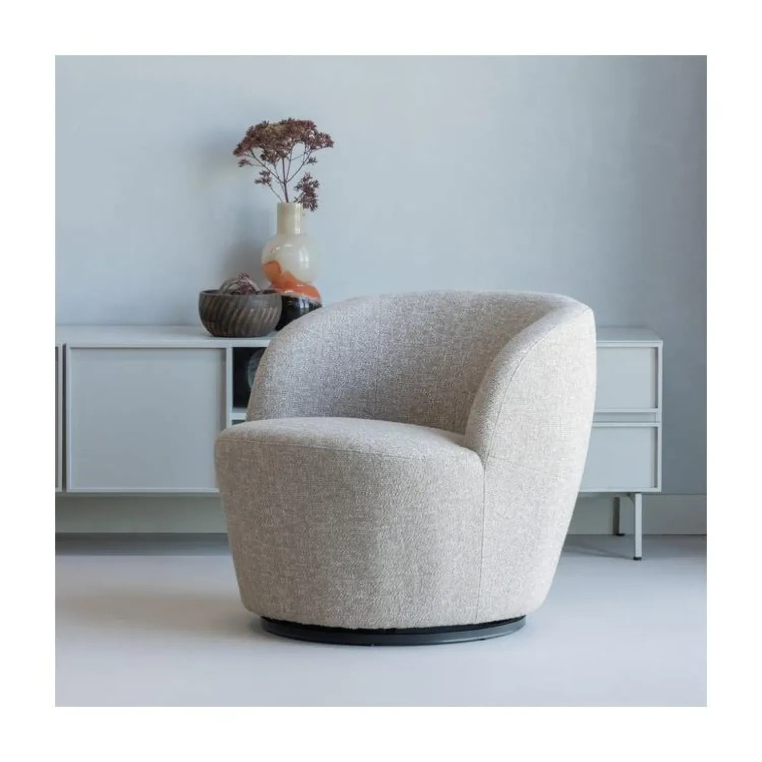 WOOOD Fauteuils|Serra Draaifauteuil Naturel Melange