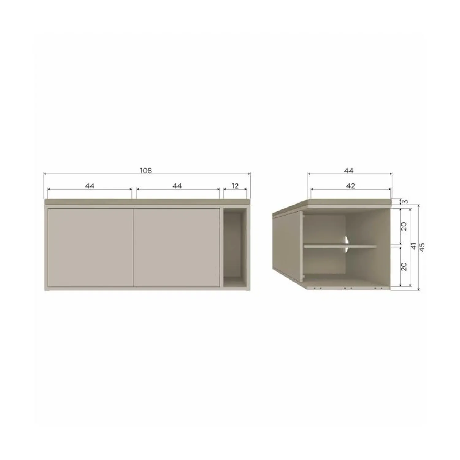 vtwonen Industriele Kasten|Tv Meubels|Settle Down Tv meubel/bankje dust met zitkussen 108 cm
