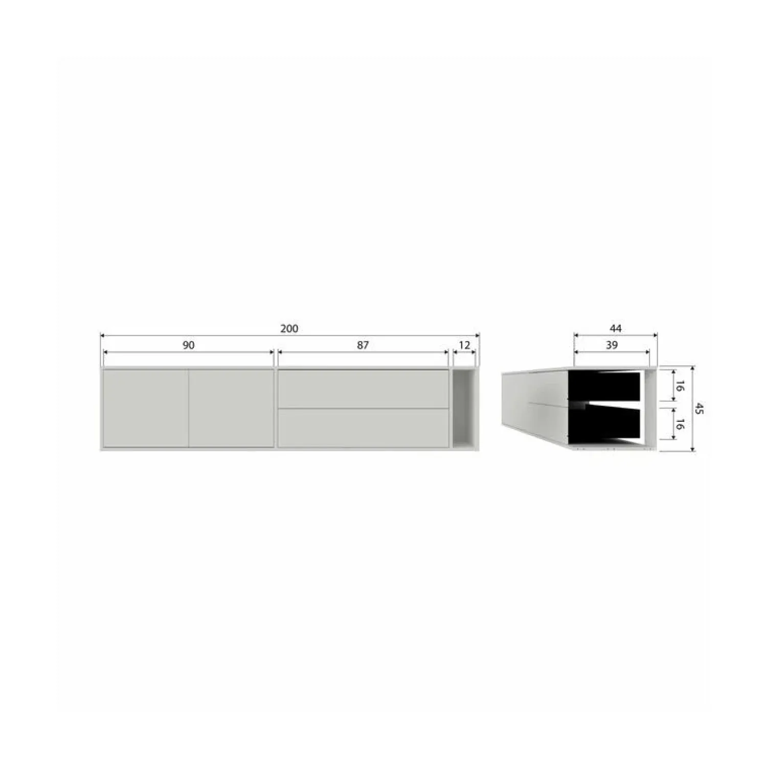 vtwonen Industriele Kasten|Tv Meubels|Settle Down Tv meubel grenen dust 200 cm