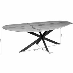 Furndea Eettafels|Shane Eettafel Organisch Zwart Eikenhout 280cm
