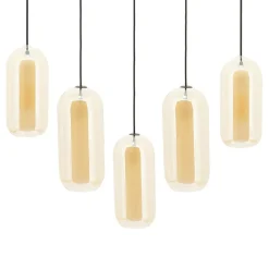 By Boo Hanglampen|Glazen Hanglamp|Shona 5-lichts Hanglamp amber