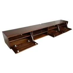 Vane Living Industriele Kasten|Tv Meubels|Sigge Zwevend Tv meubel walnoot 240cm