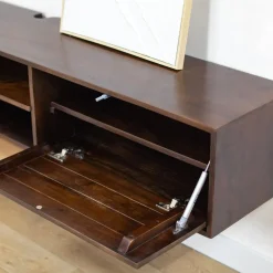 Vane Living Industriele Kasten|Tv Meubels|Sigge Zwevend Tv meubel walnoot 200cm