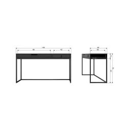 WOOOD Bureautafels|Silas Bureau Essen Blacknight 140cm