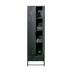 WOOOD Wandkasten|Industriele Kasten|Silas Hoge Wandkast Essen Blacknight 60cm