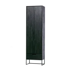 WOOOD Wandkasten|Industriele Kasten|Silas Hoge Wandkast Essen Blacknight 60cm
