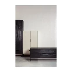 WOOOD Wandkasten|Industriele Kasten|Silas Hoge Wandkast Essen Blacknight 60cm