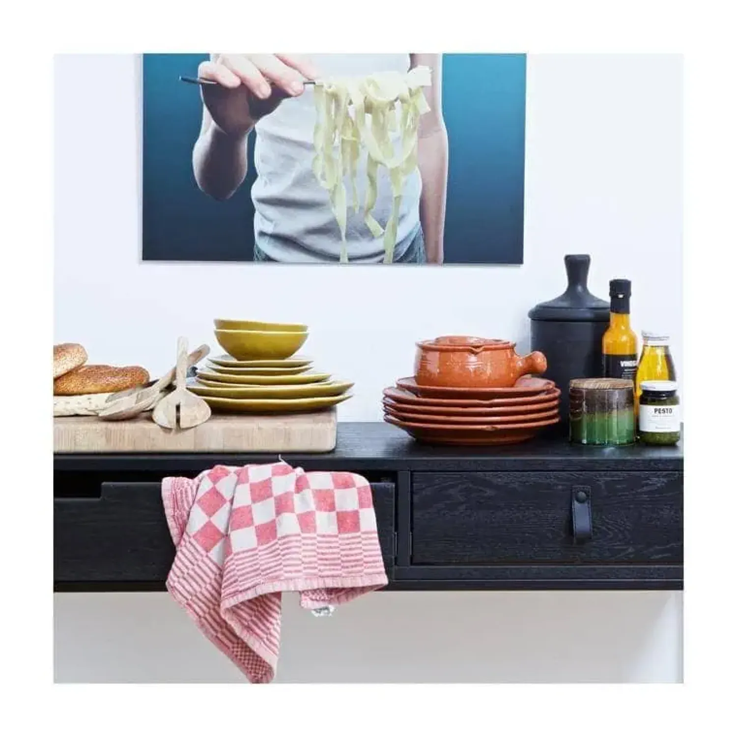WOOOD Sidetables|Silas Sidetable Essen Blacknight 140cm