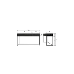 WOOOD Sidetables|Silas Sidetable Essen Blacknight 140cm