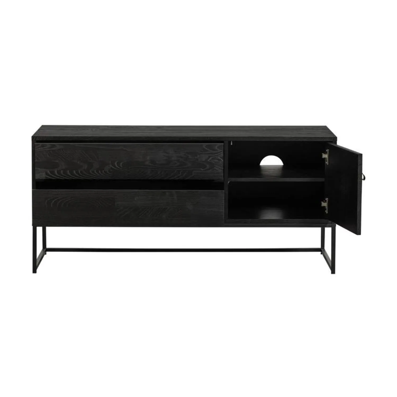 WOOOD Industriele Kasten|Tv Meubels|Silas TV Meubel 120 cm Essen Blacknight 120cm