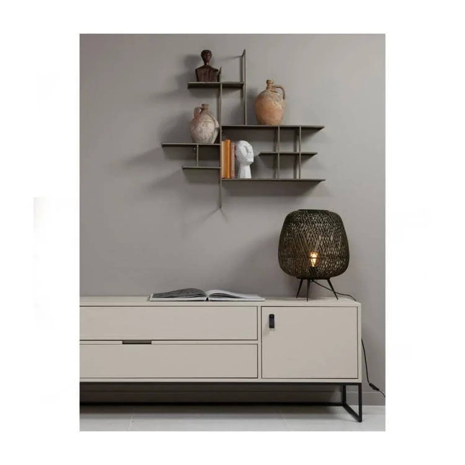 WOOOD Industriele Kasten|Tv Meubels|Silas TV Meubel 180 cm Grenen Dust 180cm