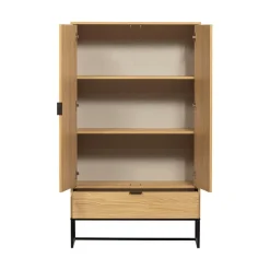 WOOOD Wandkasten|Industriele Kasten|Silas Wandkast 2-Deurs Eiken Decor 85cm