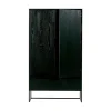 WOOOD Wandkasten|Industriele Kasten|Silas Wandkast 2-Deurs Essen Blacknight 85cm