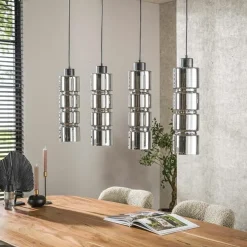 Kalfort Hanglampen|Glazen Hanglamp|Silvio 4-lichts Hanglamp Glas