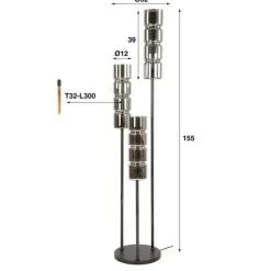 Kalfort Vloerlampen|Silvio 3-lichts Vloerlamp Glas