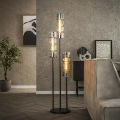 Kalfort Vloerlampen|Silvio 3-lichts Vloerlamp Glas