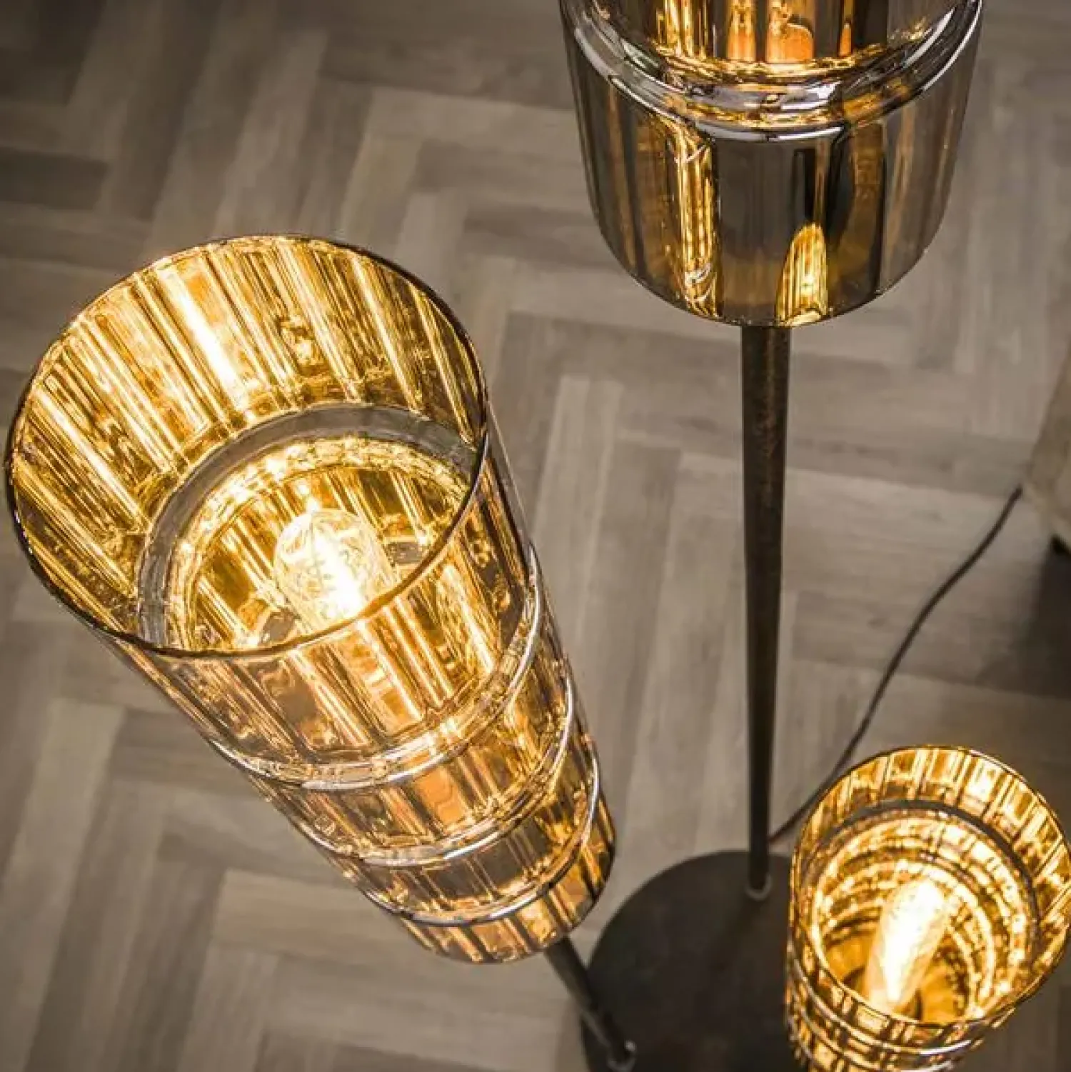 Kalfort Vloerlampen|Silvio 3-lichts Vloerlamp Glas